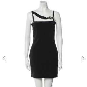 Versus Versace Black Mini Dress with Strap Detail